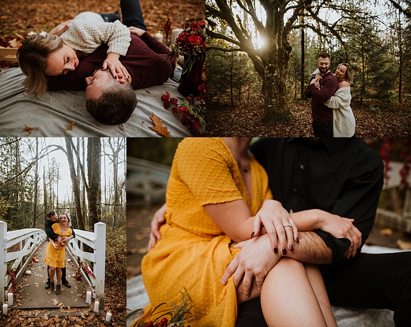 Engaged couple at styled photoshoot in Langley, BC