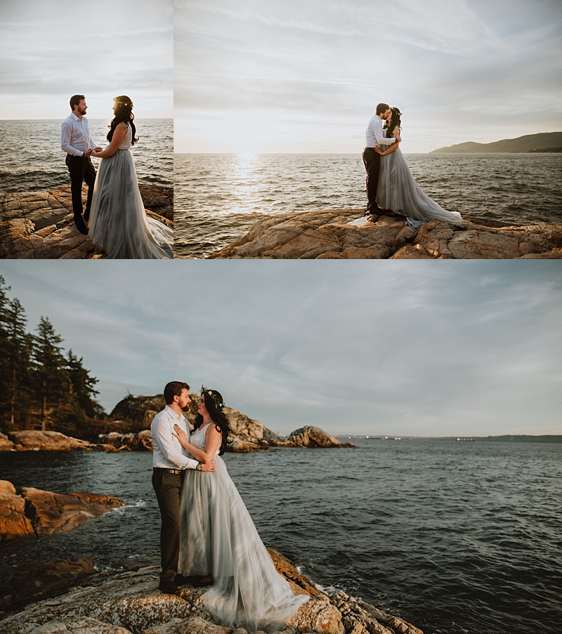 Intimate and whimsical ocean-side elopement in West Vancouver
