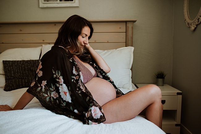 Gorgeous soon-to-be mama of four during our in-home lifestyle maternity photography session