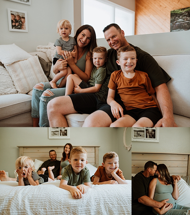 The sweetest soon-to-be family of sizxat our in-home lifestyle newborn photography session.