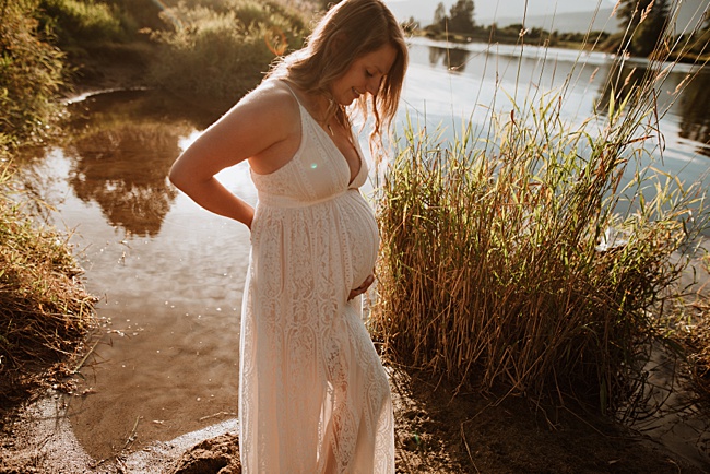 Intimate water maternity photography Vancouver