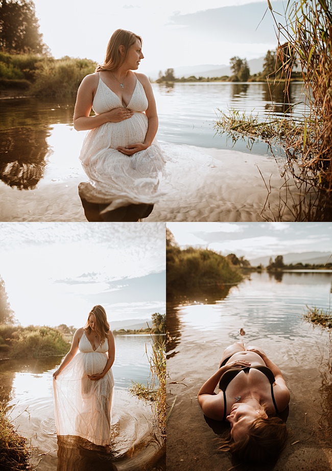 Gorgeous intimate water maternity photography session in Pitt Meadows, BC