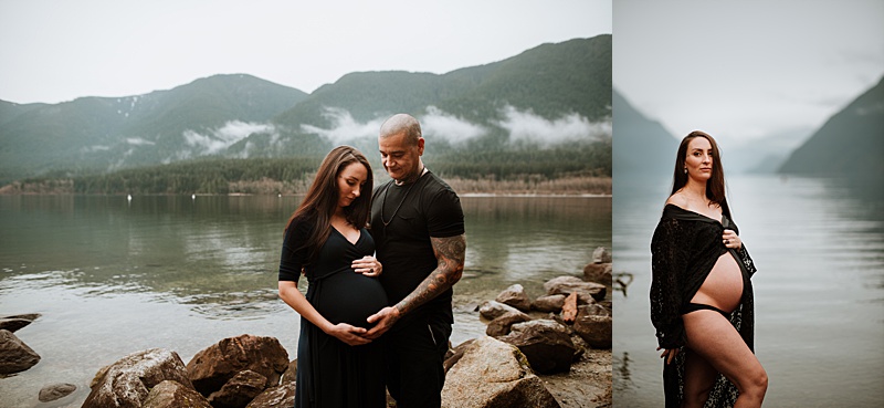Vanessa and Cam's moody January maternity session in Maple Ridge.