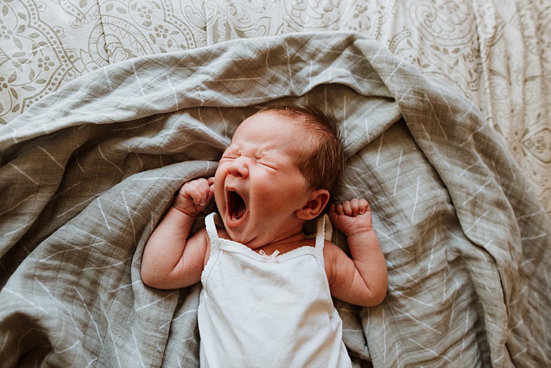 Baby yawning - North Vancouver newborn photographer