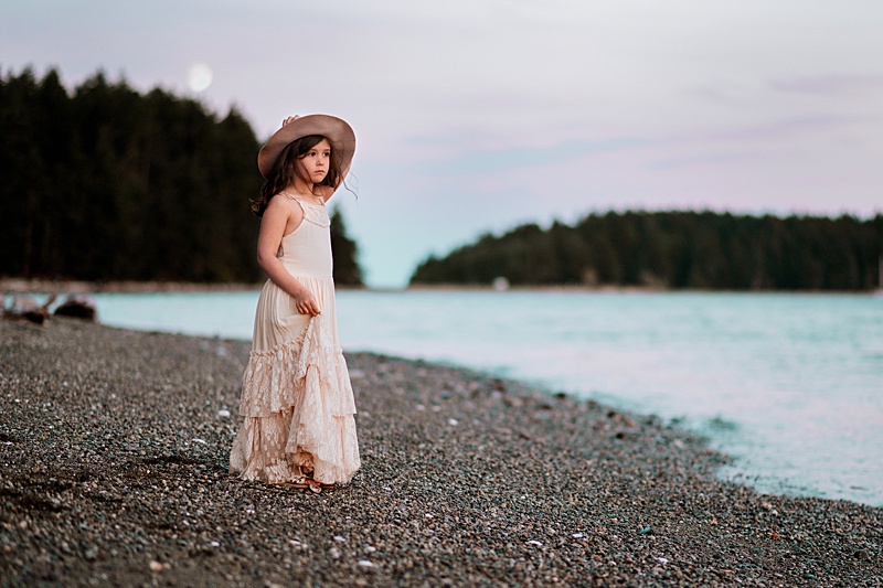 little girl in dress on the beach. Vancouver child photographer