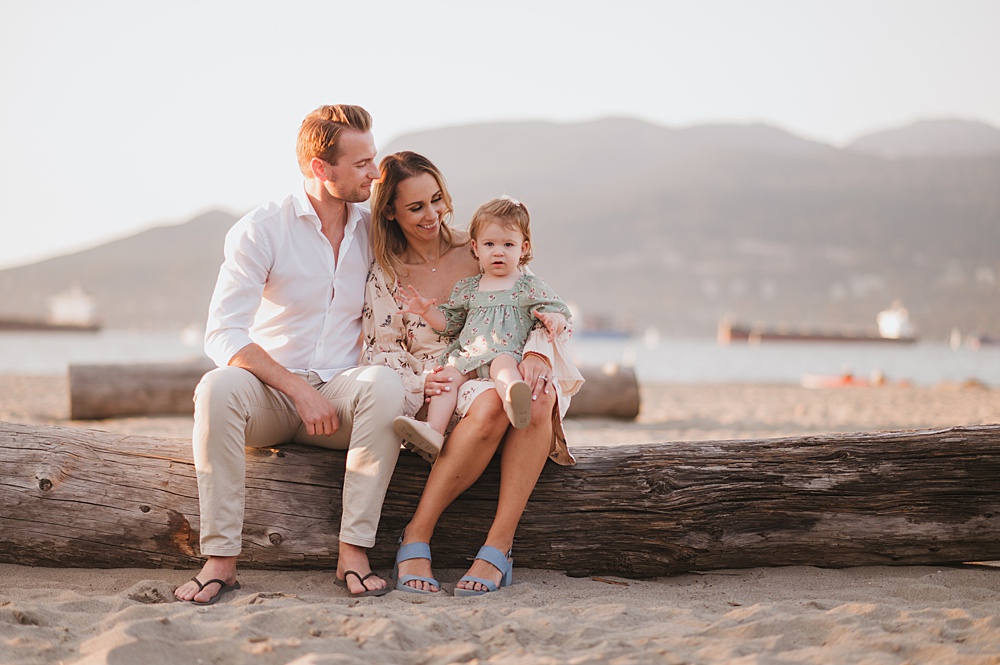 Lifestyle family session at the beach in Vancouver