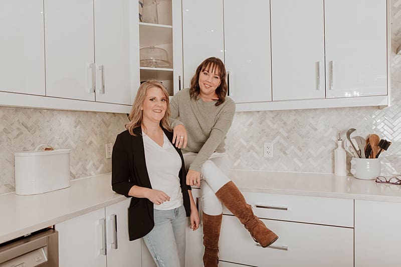 Environmental headshot of business owners during brand photo shoot.